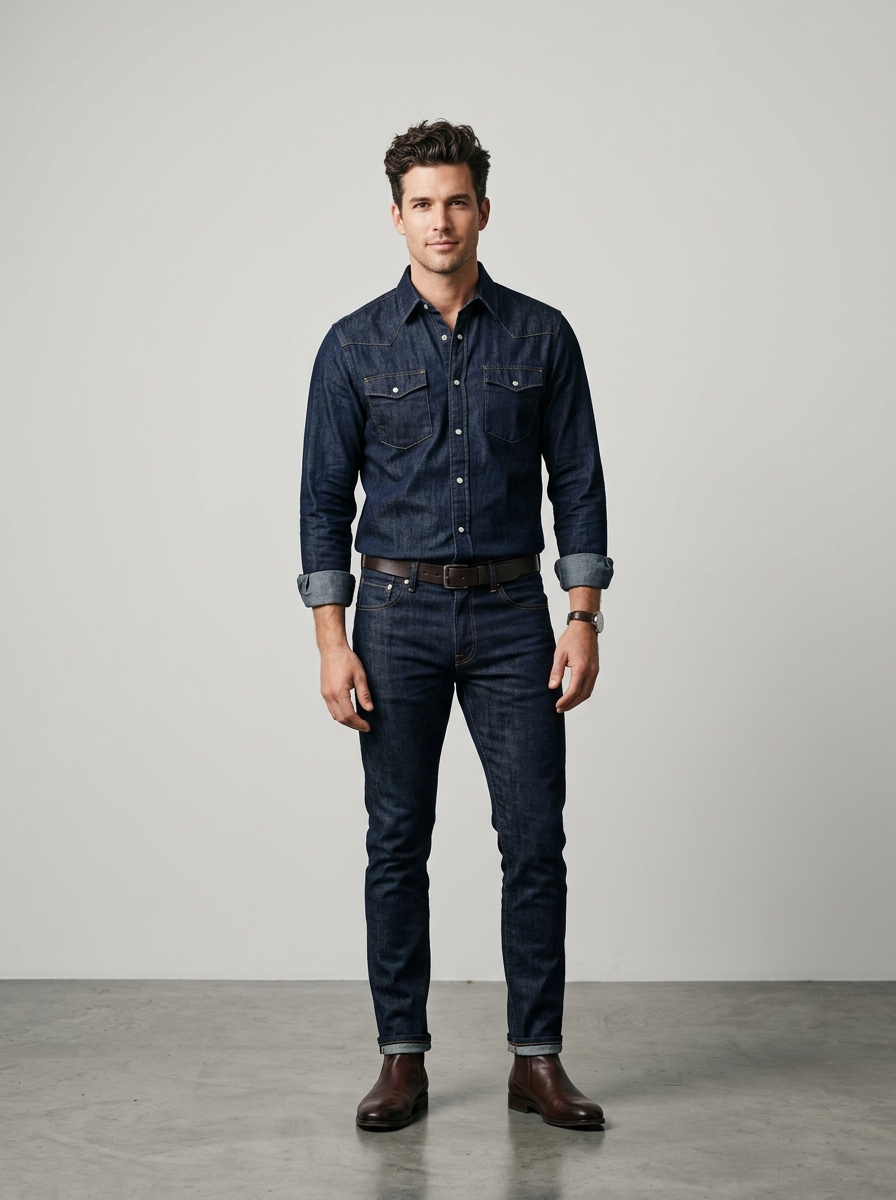 Barkot Jeans %100 Pamuklu Çift Cepli Denim Kot Gömlek